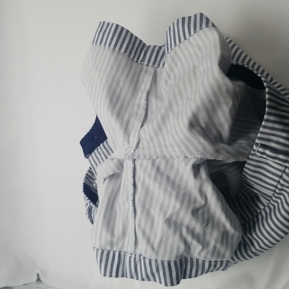 Old Navy SZ 6 Everyday Short Nautical Railroad Conductor Stripe Blue Cotton - Picture 10 of 10